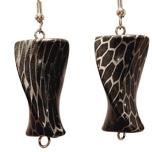 Black and Gray Drop Earrings